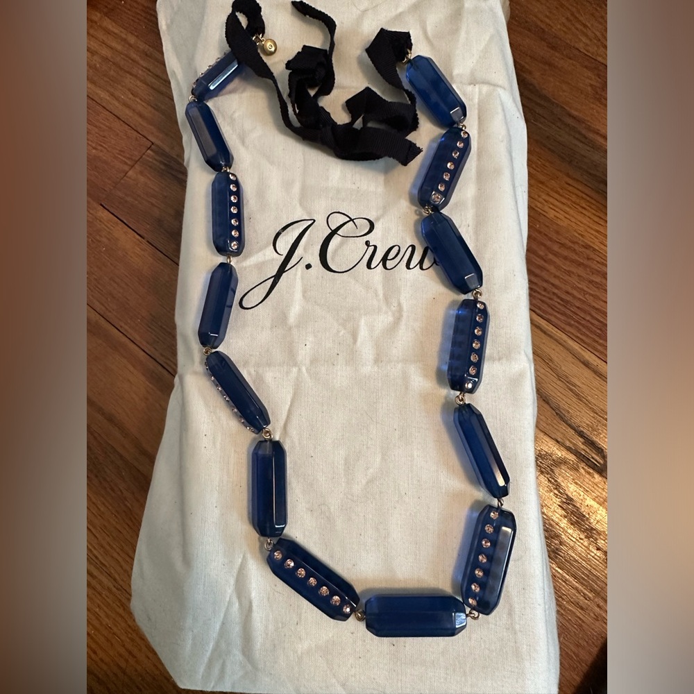 JCrew statement necklace with ribbon tie